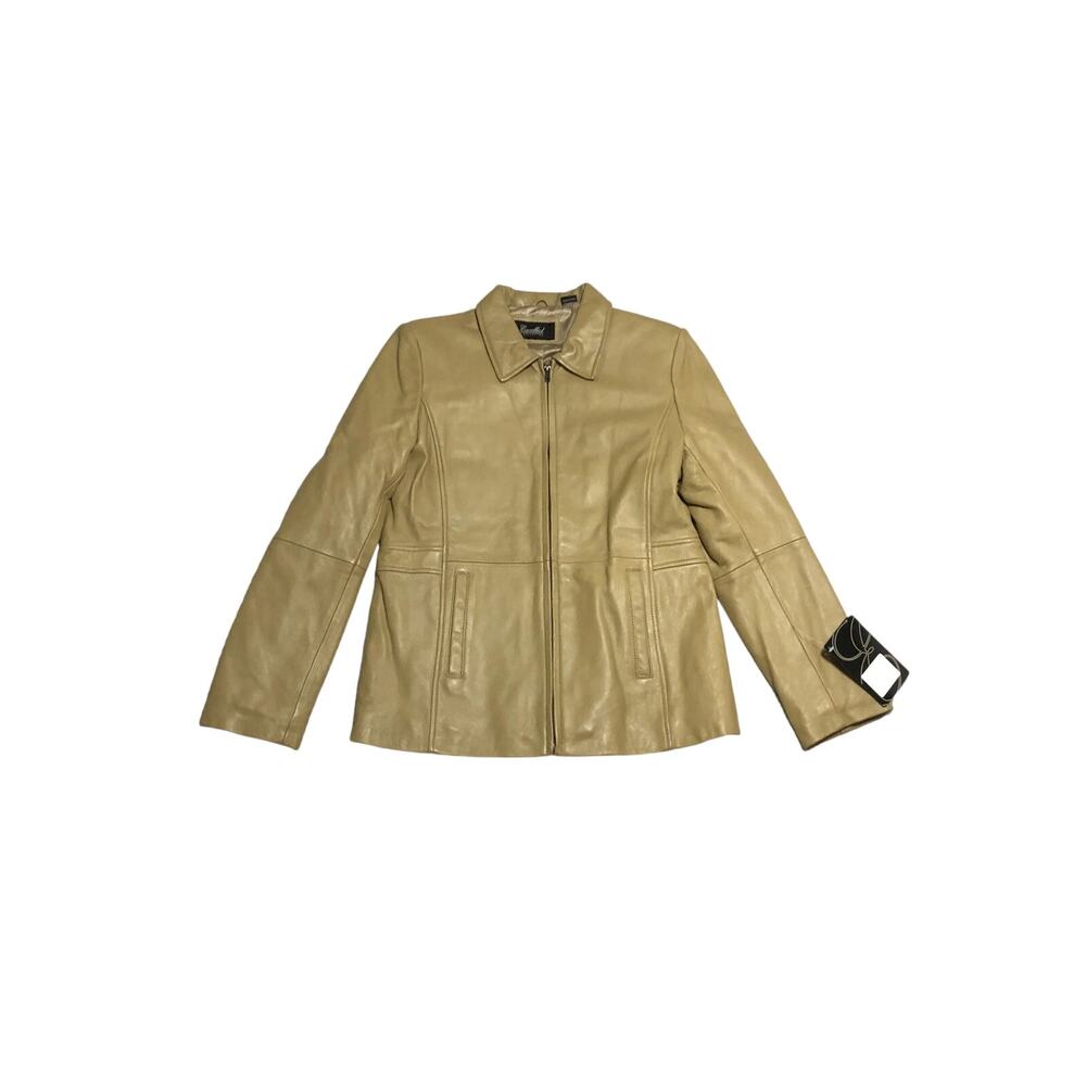 Excelled Collection Golden Tan Smooth Leather Jacket Zip NEW Size Med
